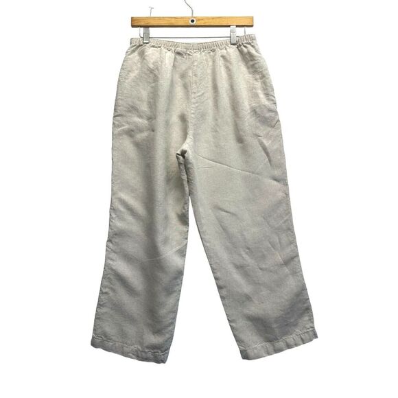 L.L. Bean Women's Premium Washable 100% Linen Pants Tan 12P Gorpcore Vintage - Picture 2 of 9